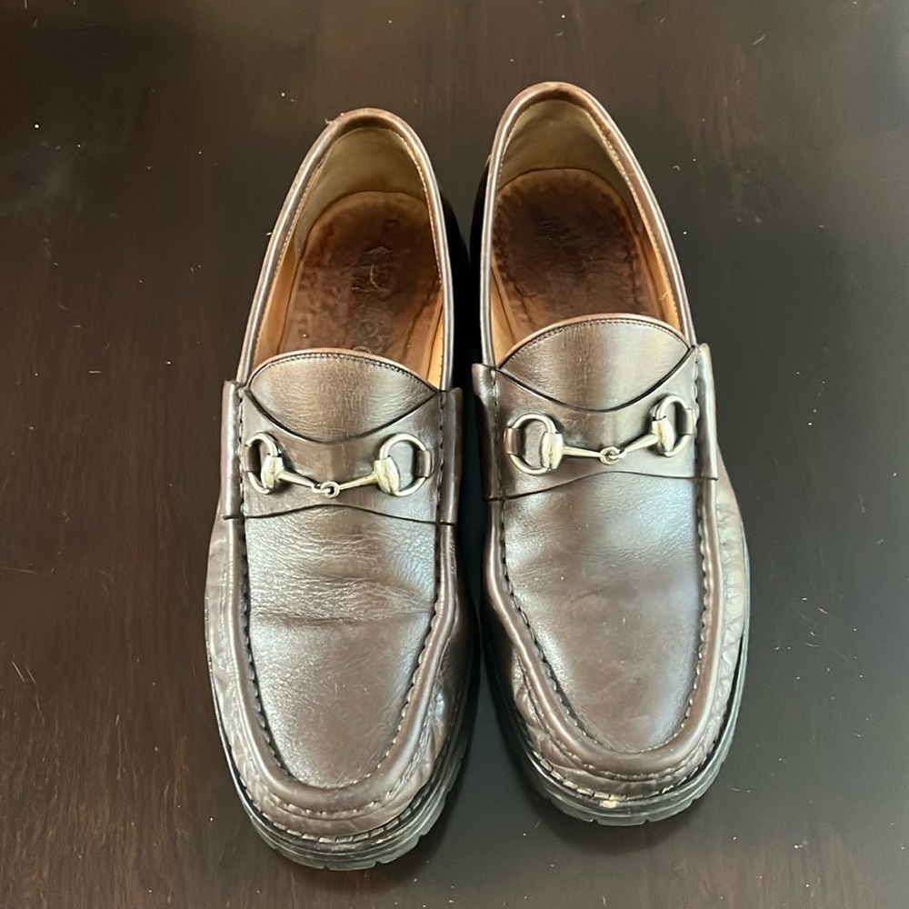 Gucci Mens Lug Sole Bit Loafers size 10